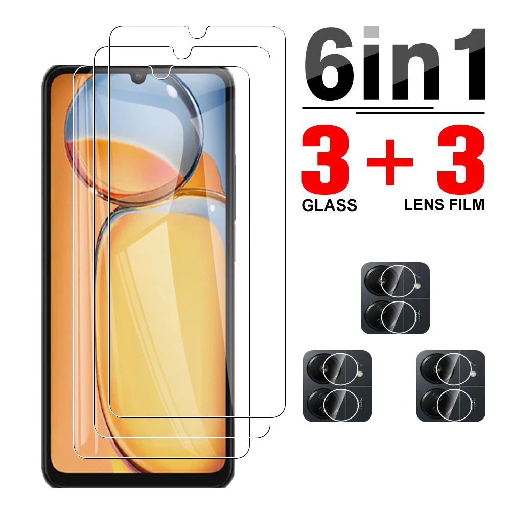 

6in1 Full Cover screen protector camera flim For Xiaomi redmi 13c 4G redmi13c xiomi xioami xaomi redmy 13c c13 tempered glass