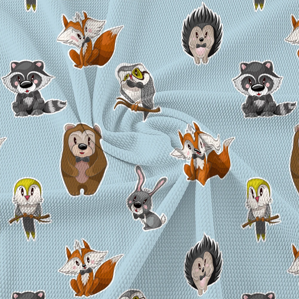 

50*145cm Cute cartoon animals Bullet Strech Cloth for DIY Hair Bow Scarf Home Textiles Materials