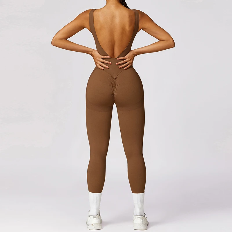 Цельный костюм Ctenkevet с v-образным вырезом на спине спортивный комбинезон женский