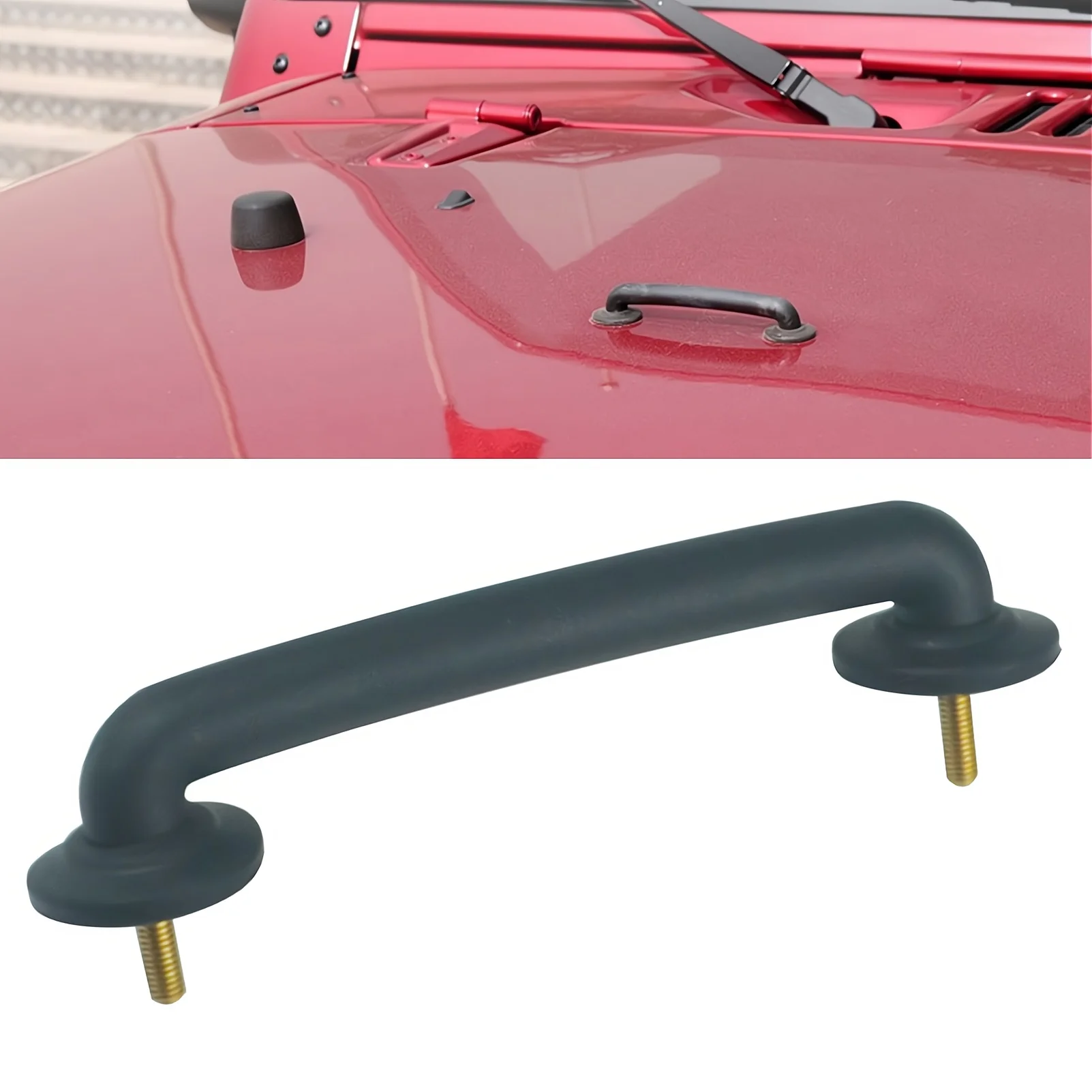 

Wrangler Strap Windshield Hold Down Bracket 55176422 Black Hood Iron Footman Loop Handle FOR Jeep 1997 -2018 TJ JK Accessaries