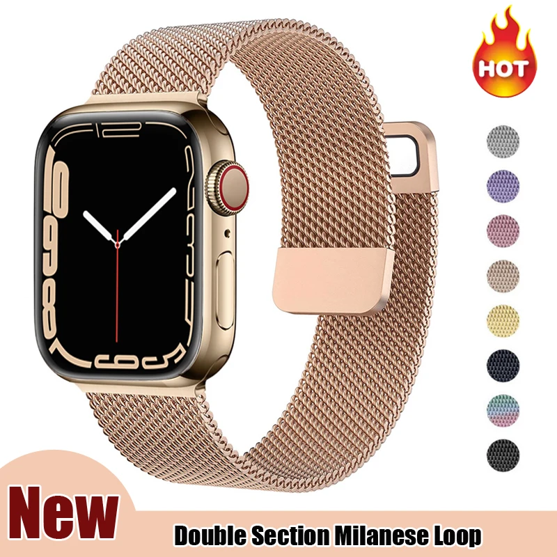 

Magnetic Loop For Apple Watch Band 44mm 40mm 45mm 41mm 38mm 42mm Accessories Smartwatch Bracelet iWatch Series 7 4 5 6 SE Strap