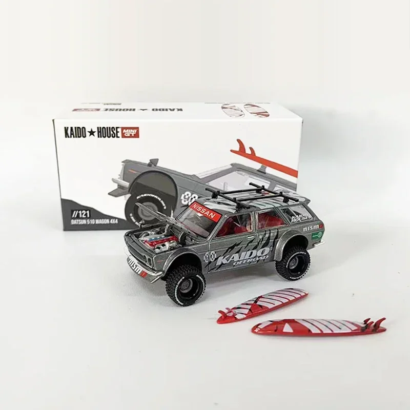 Kaido House + MINIGT 1:64 Модель автомобиля Datsun 510 Wagon 4x4 Offroad из сплава литой автомобиль с