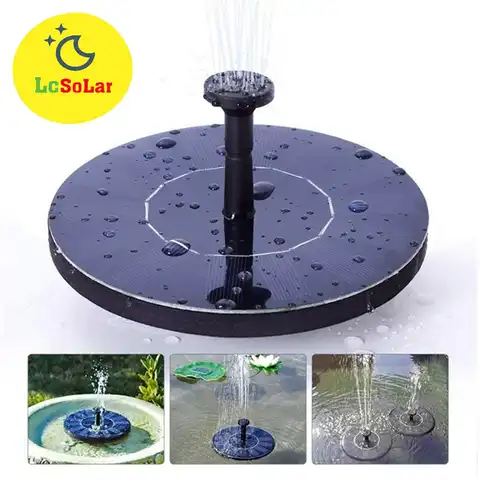 16cm Floating Solar Fountain Solar Powered Fountain Pump for Standing Floating Birdbath Water Pumps for Garden Patio Pond Pool