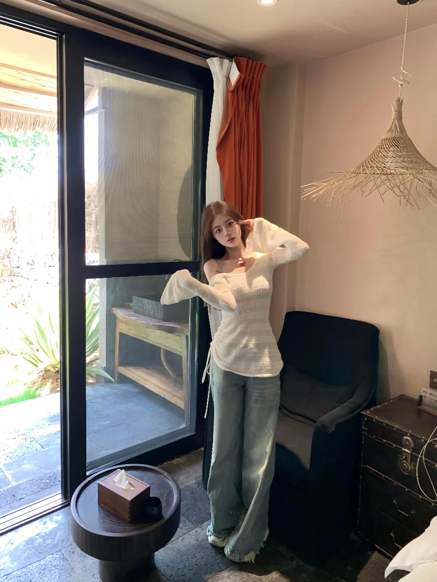 Белые Полые солнцезащитные козырьки Sakurada Wheatlife новинка свободные тонкие