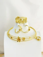 dubai jewelry set five piece women wear party wedding anniversary fashionable gold plating luxurious and elegant