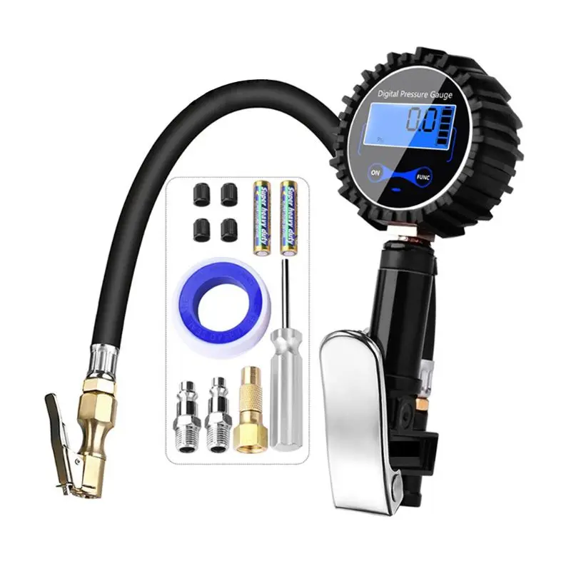 

0-200psi Digital Tire Inflator Gun Pressure Gauge Air Compressor Pump Quick Connect Coupler For Car Truck Motorcycle