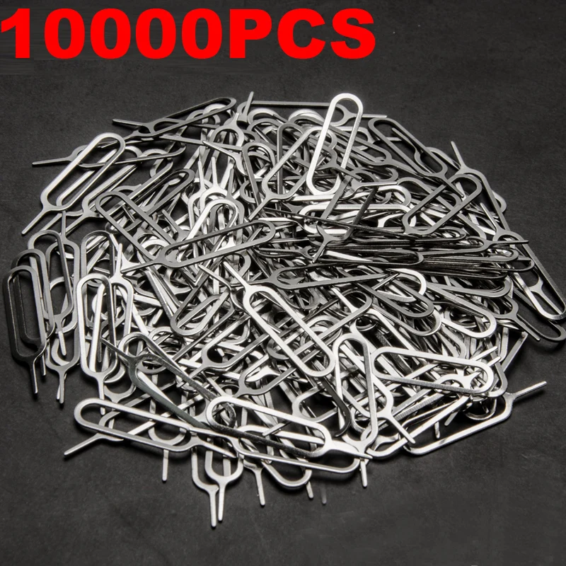 10000pcs Mobile Phone Take Sim Card Remover Tray Open Pin Needle Key Replacement   Tool For iPhone SamSung MI Huawei