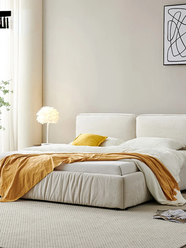 Cama de cuero suave minimalista Modern cama двойной роскошный с высоким качеством главный спальни
