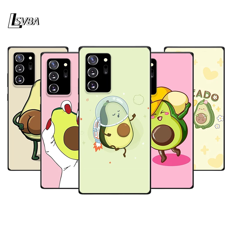 Милый силиконовый чехол авокадо Aartoon для Galaxy Note 20 10 9 8 Plus Ultra Lite A9 A8 A7 A6 Plus A5 A3 2018 2017, черный чехол для телефона