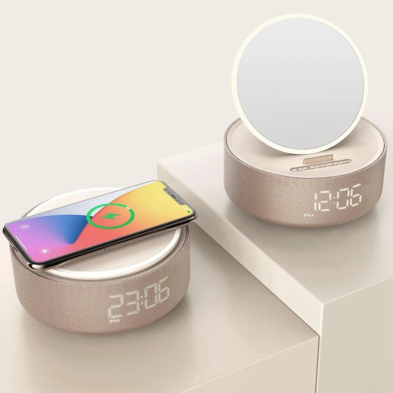 Wireless Charging Bluetooth Speaker Alarm Clock Speaker For All 6 In 1 Wireless Phone Charger