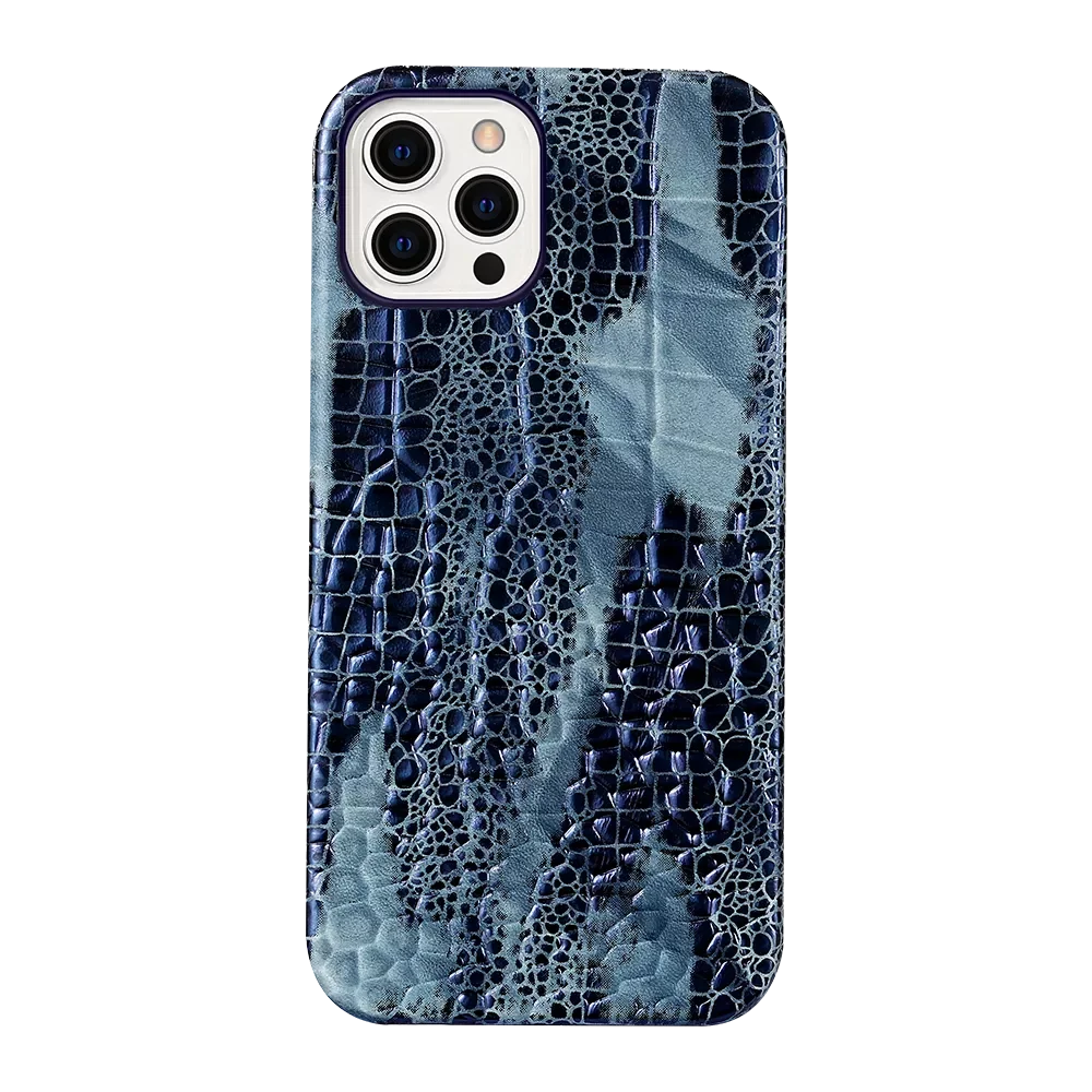 

Genuine Cowhide Leather Blue Phone Case for iPhone 13 Pro Max 13 Mini 11 12 Pro Max X XR XS Max 5 5s SE 2022 2020 6S 6 7 8 Plus