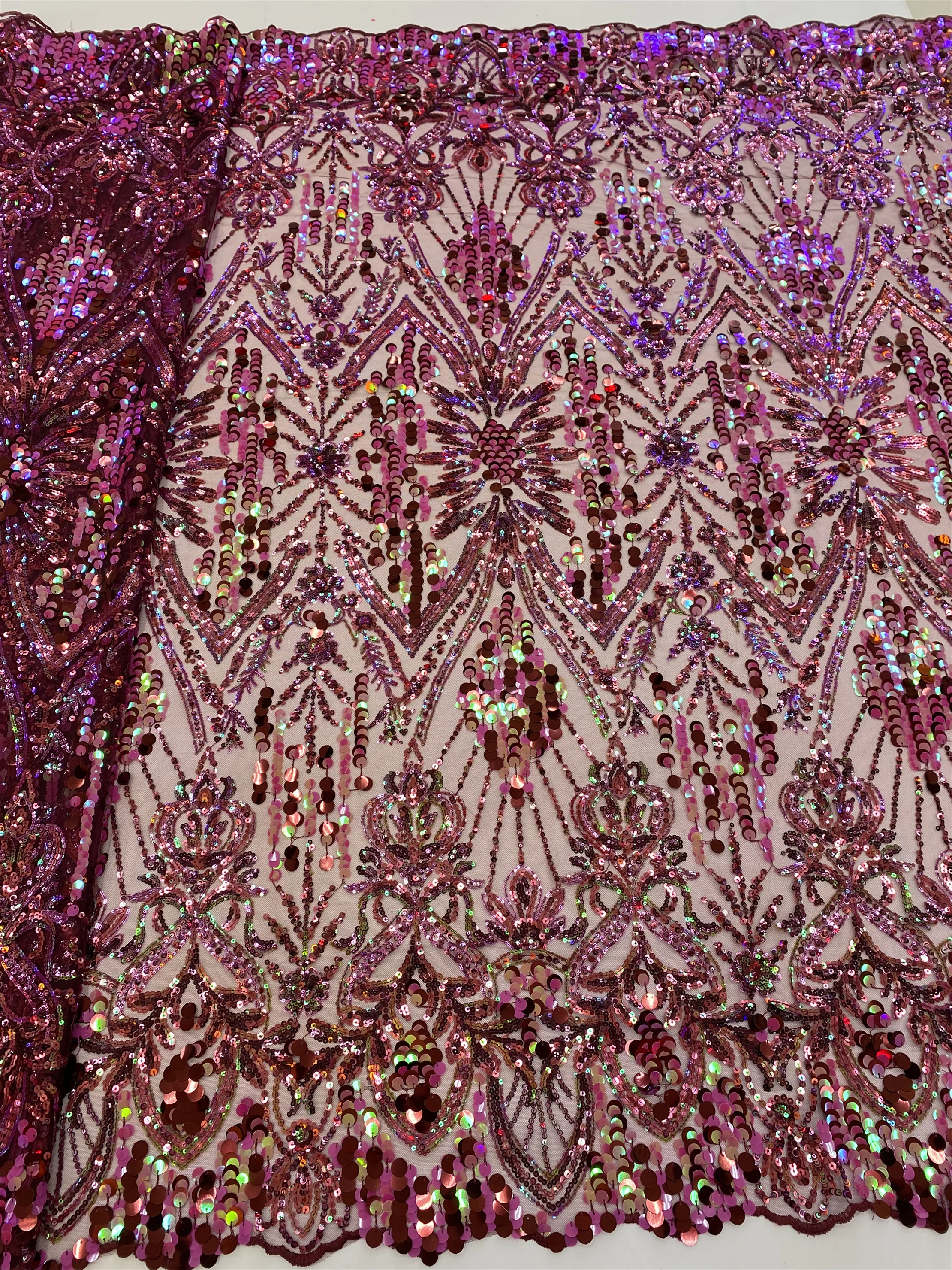 Роскошная модная блестящая кружевная ткань с блестками и вышивкой для вечерних