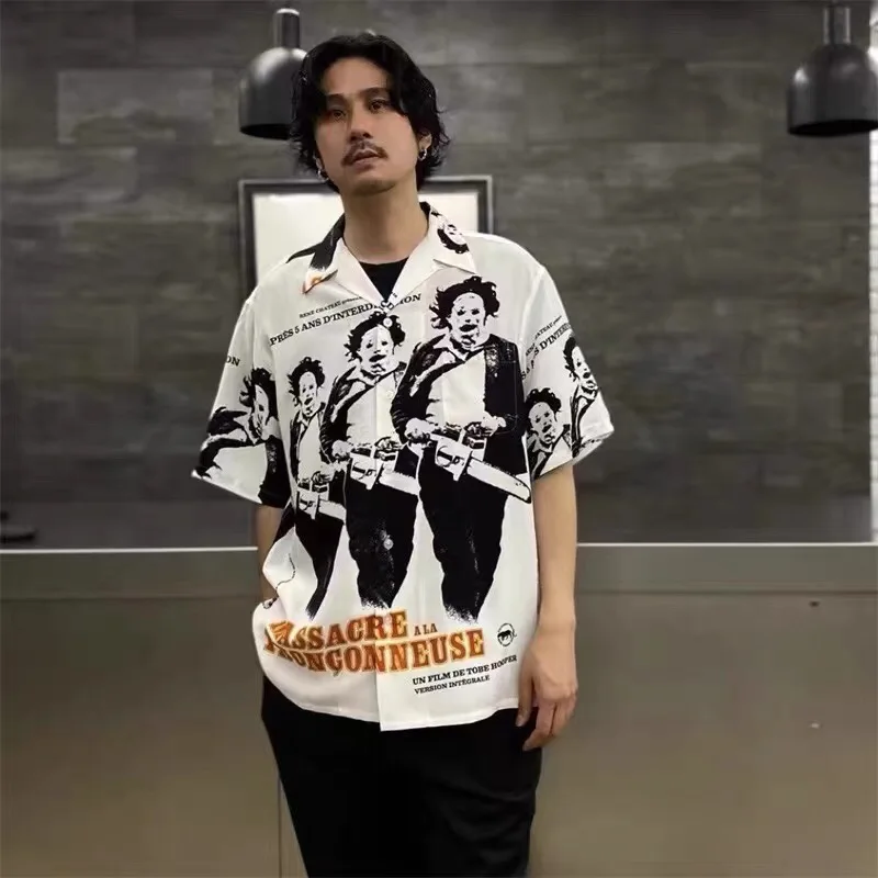 Выкройка тигра WACKO MARIA Hawaii Shirt Мужчины Женщины 1:1 Футболка лучшего качества