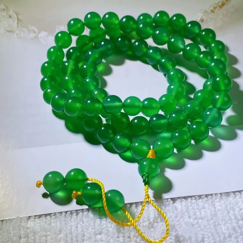 Натуральный агат ледяной Королевский Зеленый Халцедон с несколькими петлями