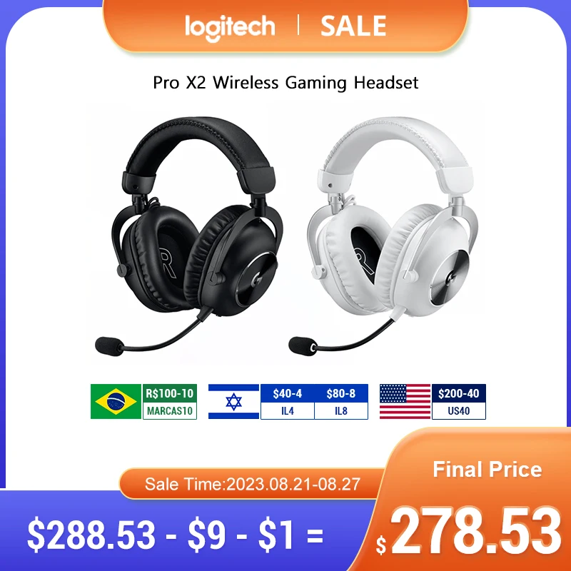 Беспроводная игровая гарнитура Logitech PRO X 2 LIGHTSPEED 2,4 ГГц RGB, ультра-технические Наушники для компьютерных геймеров