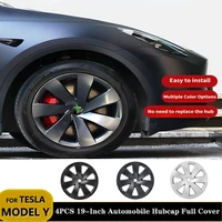 4pcs for tesla model y hub cap original car replacement wheel cap 19 inch automobile hubcap full cover accessories 2021 2022