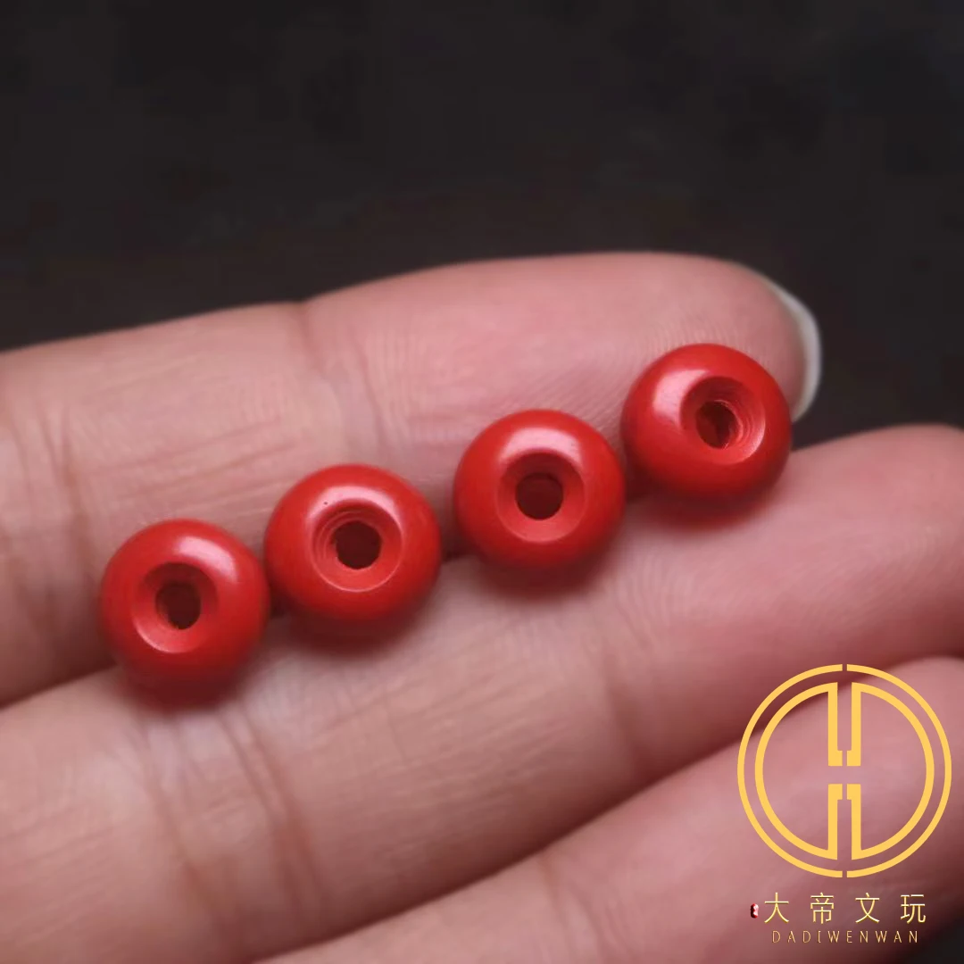 

Натуральные 100% натуральные красные круглые бусины Cinnabar из нефрита резные бусины для перегородки браслет ожерелье аксессуары для женщин мужчин подарок удачи