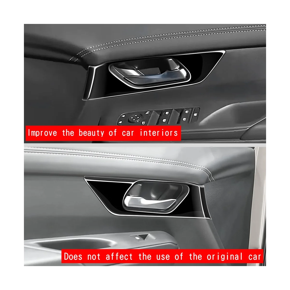 Автомобильная глянцевая черная текстура внутренняя ручка передней двери крышка