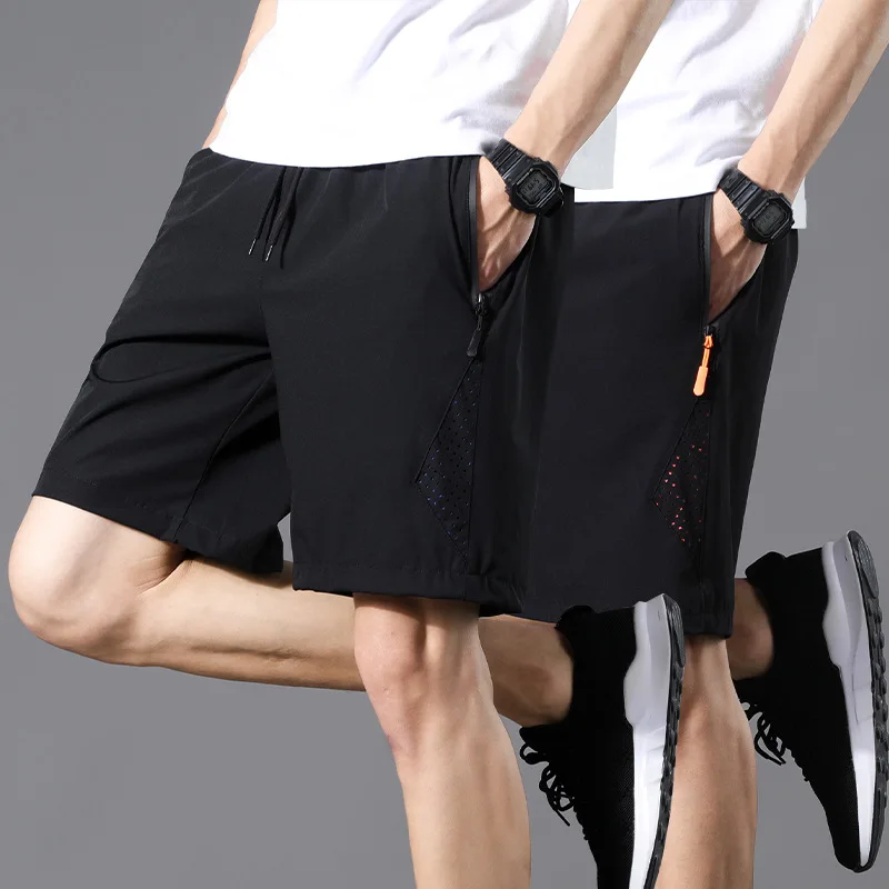 

Men's Hot Selling Fashion Large Size Sports Outdoor Running Quick Dried Ice Silk Shorts Capris Breathable Live Channel Pants