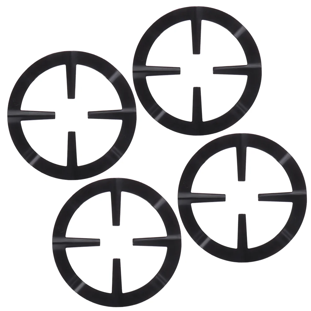 

4Pcs Coffee Pot Ring Reducer Gas Stove Burner Stand (Black)