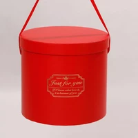 2022round flower paper boxes lid hug bucket florist gift packaging box gift candy cardboard boxes party wedding supply