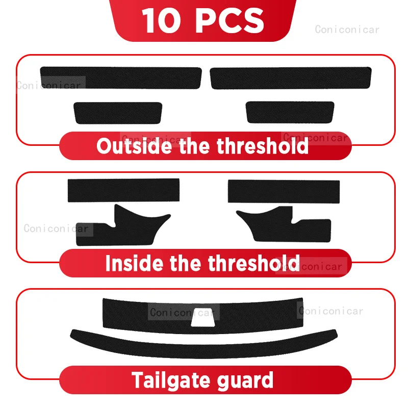 Для GEELY COOLRAY 2022-2025 2023, накладка на порог автомобиля, декор для педали, водонепроницаемая защитная наклейка из углеродного волокна, аксессуары
