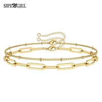 sipengjel fashion snake chain basic fine gold color bracelets original charm adjustable chain bracelet for women jewelry 2022