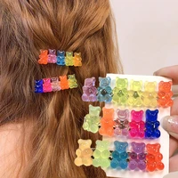 jelly bear hair clips for women girls candy color barrettes cartoon animal hairpin hair accessories gifts