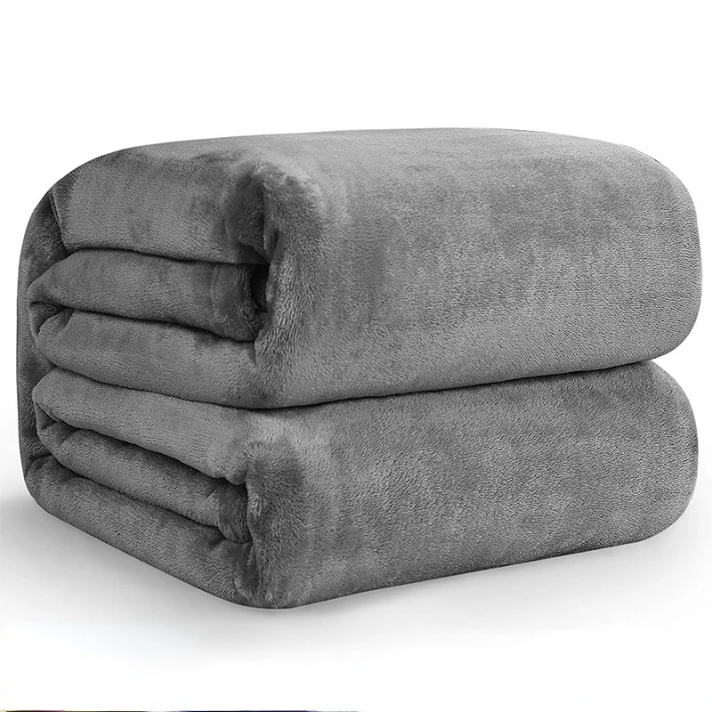 

Flannel Fleece Blanket Soft Cozy Winter Warm Blankets Sofa Throw Large Bedspread Sheet 200x230cm 150x200cm Grey Pink Blanket