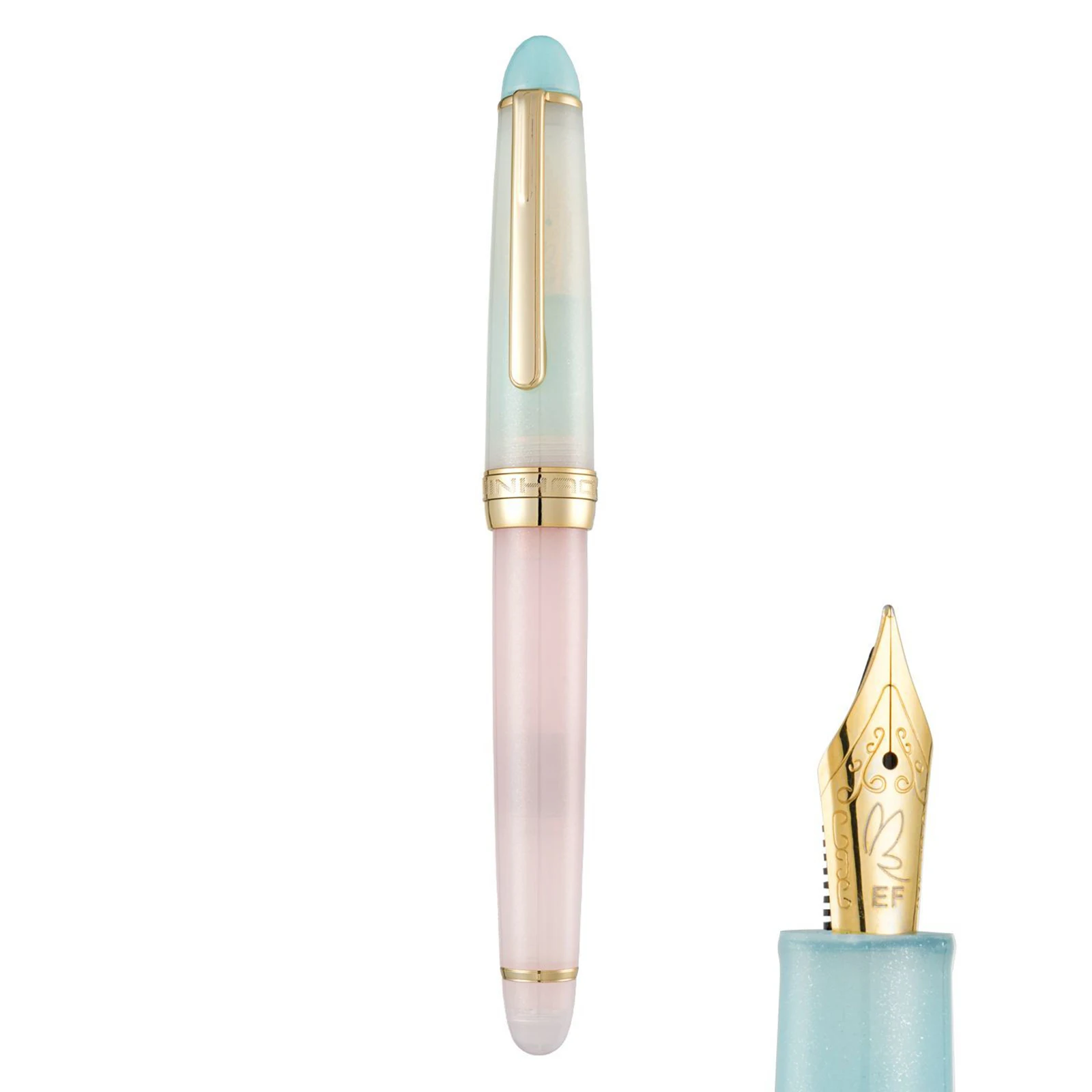 Фото Ручка-фонтан Jinhao 82 Limited Edition, акриловая, прозрачная, с блестками, розовая, с изогнутым пером EF/F/M, мини-канцелярские принадлежности для офиса и школы №3
