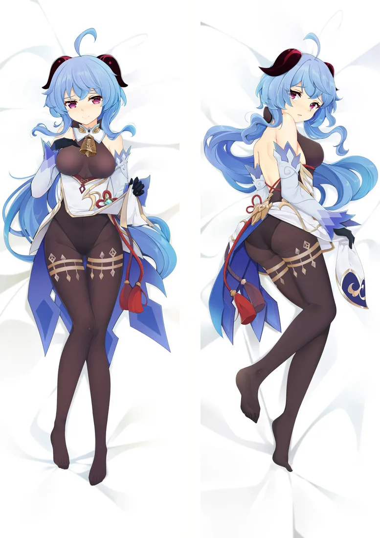 Купи Color Cosplayer Genshin Impact Ganyu Cushion Cover Dakimakura Otaku Hugging Body Pillow Case Bedroom Bedding Beauty Pillow за 1,067 рублей в магазине AliExpress