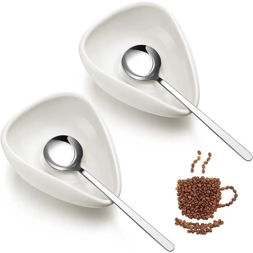 

Coffee Spoon Rest and Spoon Small Teaspoon Holder Ceramic Coffee Spoon Rest for Coffee Bar Coffee Stirrers Holder