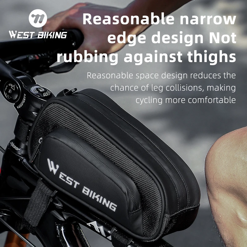 Женская сумка на переднюю раму велосипеда светоотражающая с логотипом для