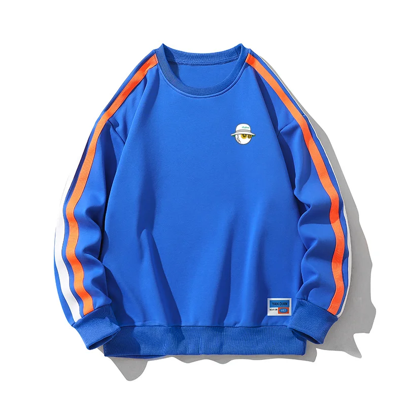 Hip Hop Men Malbon Golf Spring Autumn Casual Sweatshirt Streetwear Pullover Male Contrast Color Golf Loose Long Sleeve O-Neck