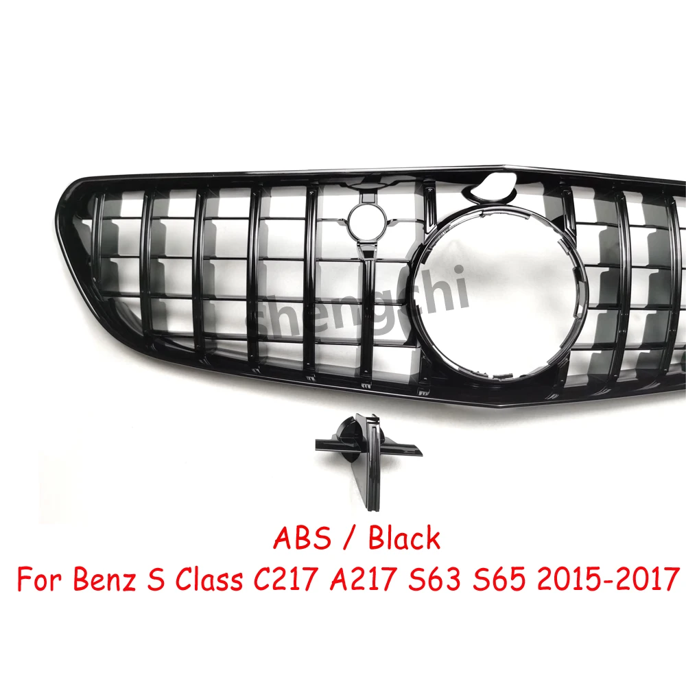 Фото Решетка переднего бампера в стиле W217 GT для Mercedes Benz S Class A217 C217 Coupe S63 S65 AMG Grills 2015-2017, без подходит для S500 S550 S560 №5