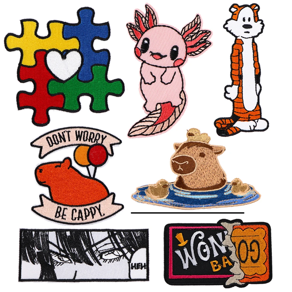

R3016 Patch Cartoon Animal For Clothing Applications Patches On Clothes Anime Iron Embroidered Patch For Backpack Badge