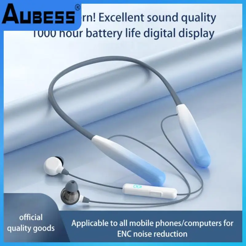 

Dc 5v Intelligent Digital Display Wireless Headphones Bilateral Stereo Stereo Neck Earphones Low Power Consumption Low Latency