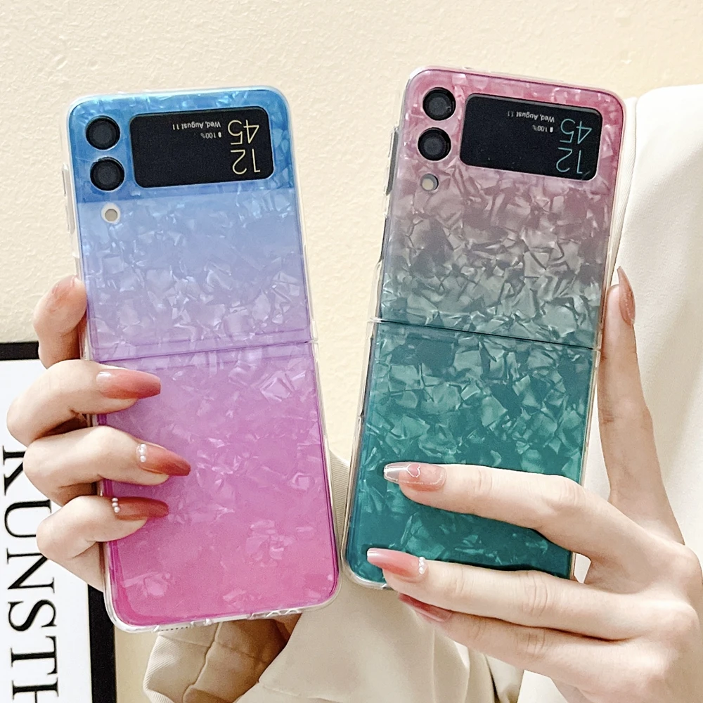 

Galaxi Z Fold 4 3 Fold4 Fold3 Silicone Case for Samsung Galaxy Z Flip 4 3 5G Flip4 Flip3 Cases Gradient Shell Phone Back Cover