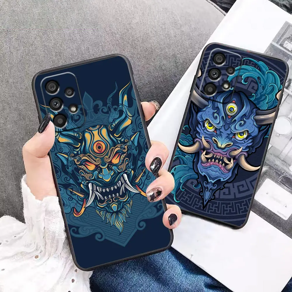 

Funda Case For Samsung A73 A71 A53 A33 A32 A13 A12 A80 A71 A70 A52 A51 A50 A32 A30 A23 A21 5G Case Japanese Samurai Ghost Mask
