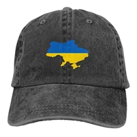 newest ukraine flag map unisex cotton adjustable baseball cap durable vintage denim dad hat