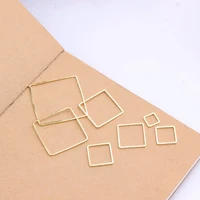 50pcslot copper kc gold color square jewelry accessories fashion charms geometry earrings pendants for jewelry handmade