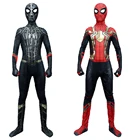 Новый высококачественный костюм Человека-паука, нарядное платье для взрослых и детей, вечерние для косплея на Хэллоуин из красного, черного спандекса 3D