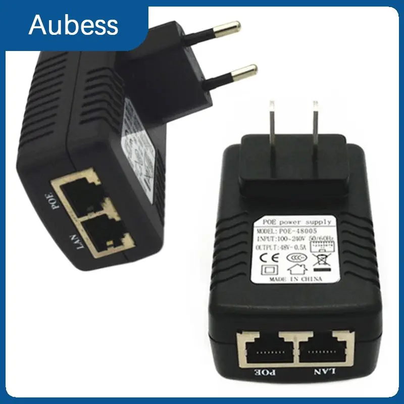 

CCTV Security Surveillance PoE Power Supply 48V 0.5A 24W POE Wall Plug POE Injector Ethernet Adapter IP Camera Phone US EU Plug