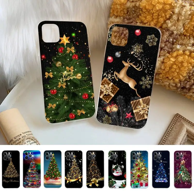 

Merry Christmas Tree Elk Phone Case For iPhone 14 11 12 13 Mini Pro XS Max Cover 6 7 8 Plus X XR SE 2020 Funda Shell