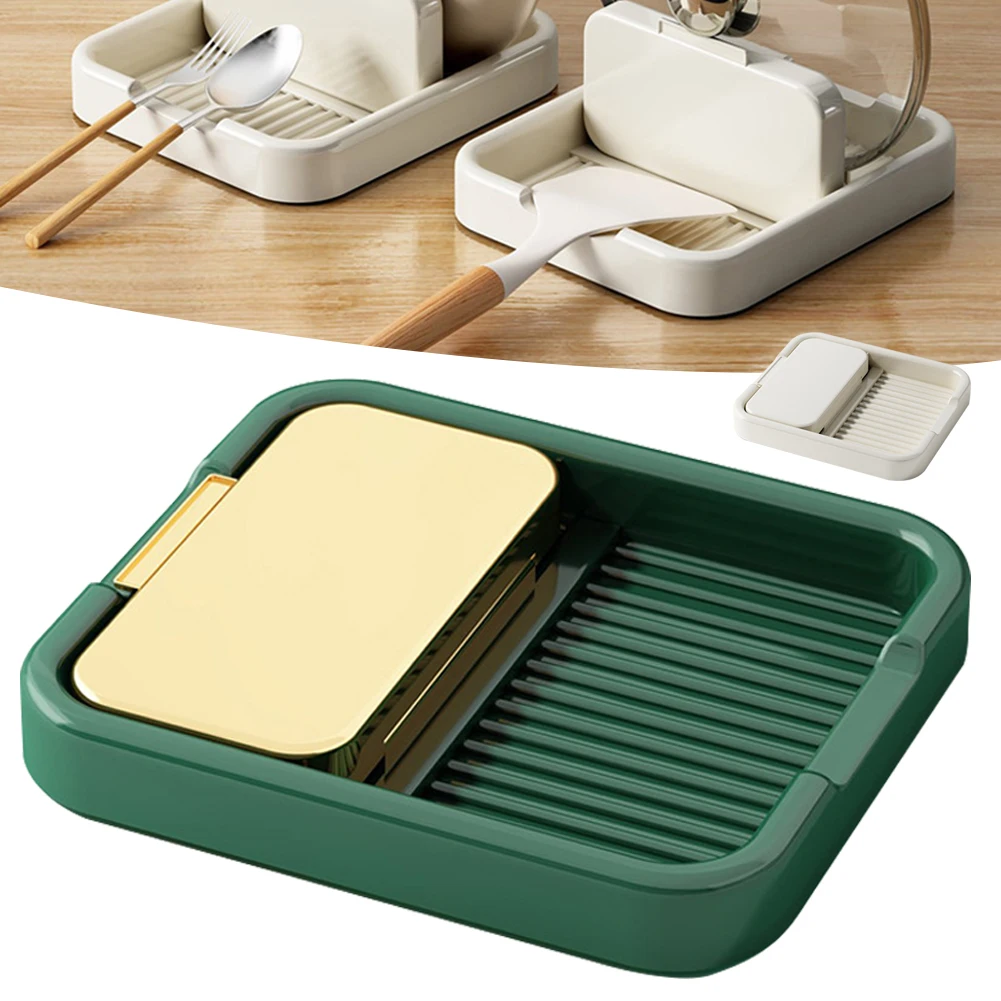 

Foldable Pot Lid Rack Heat Resistant Non-slip Spatula Holder Countertop Cooking Utensil Holder Spoon Stand Dish Drying Racks