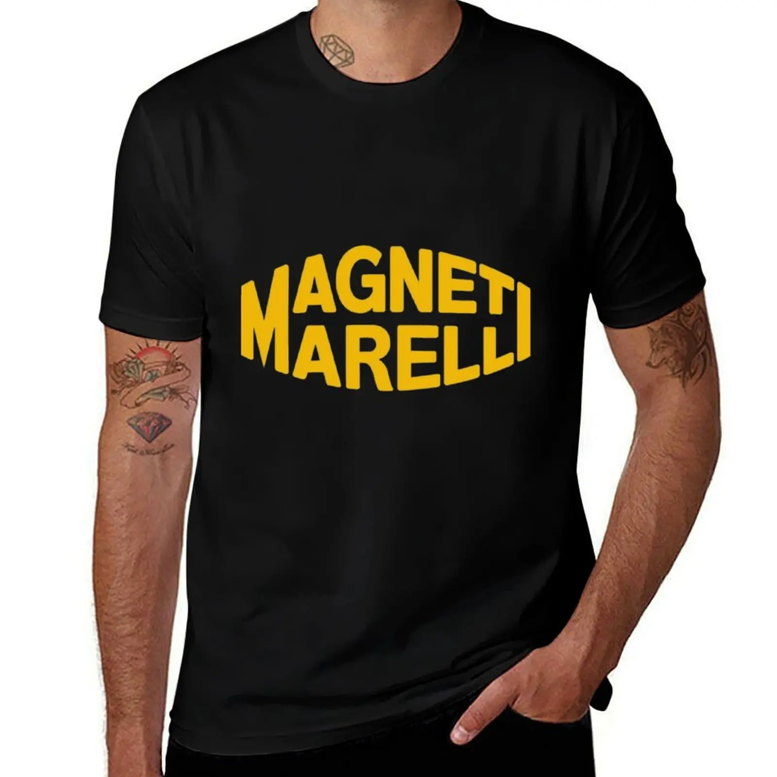 Фото Футболка Magneti Marelli с винтажным принтом и круглым вырезом №1