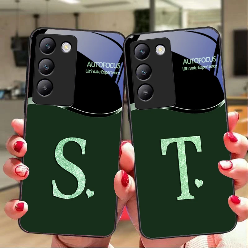 Чехол для телефона из закаленного стекла с монограммой Love Y72 33S 11 03 36 96 Lite 35 16 Iqoo 12 V40