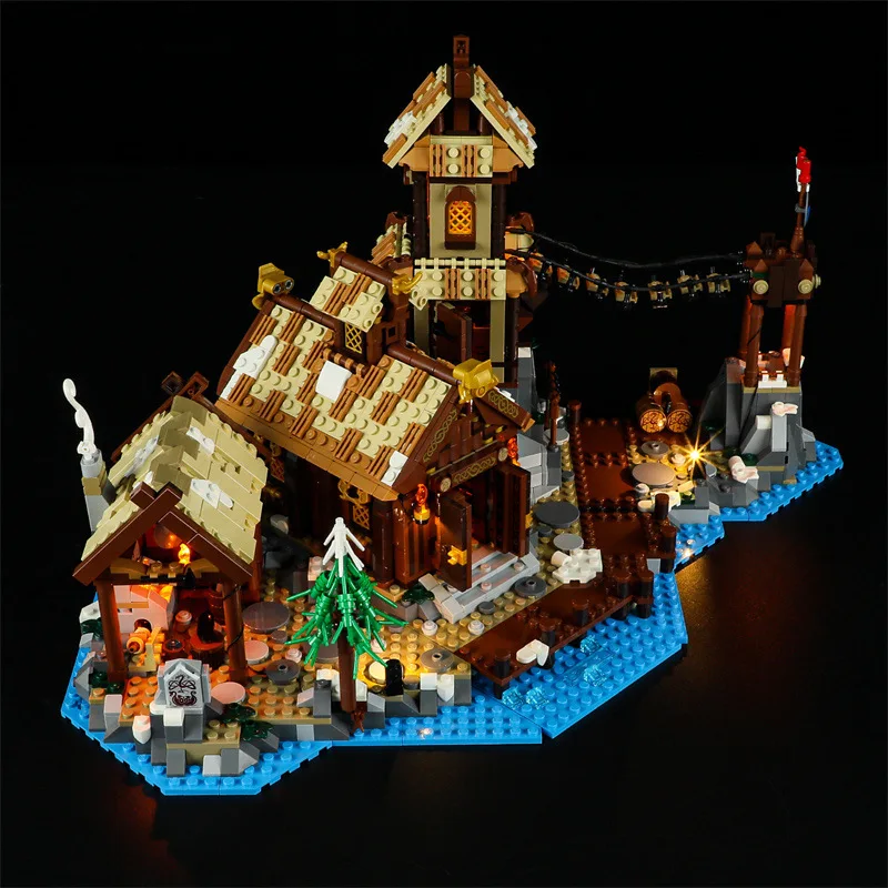 (Только светодиодный светильник) 21343 Деревня викингов идеи древних домов (не