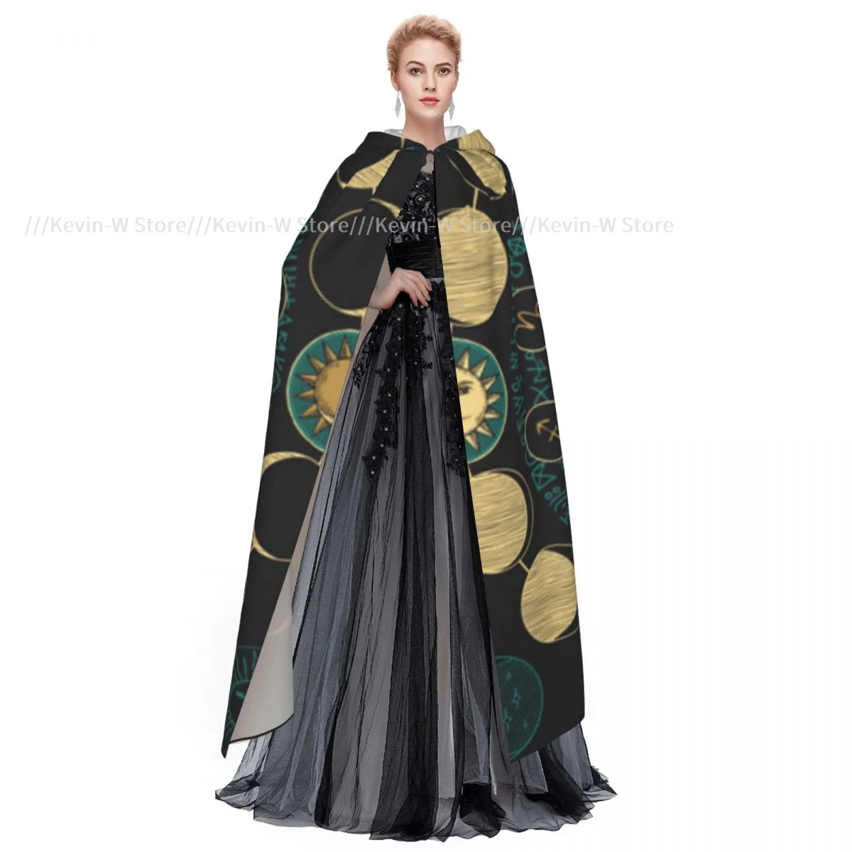 Унисекс ведьма двусторонняя с капюшоном накидка вампирами для взрослых плащ