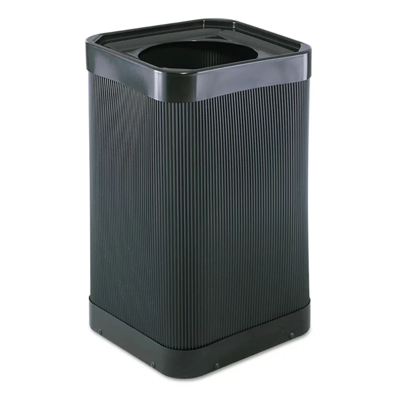 

At-Your Disposal Top-Open Waste Receptacle, Square, Polyethylene, 38gal, Black